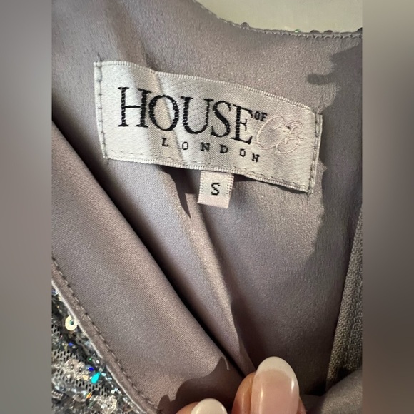 House of CB Julissa Silver Sequin Bodysuit S - Picture 7 of 7